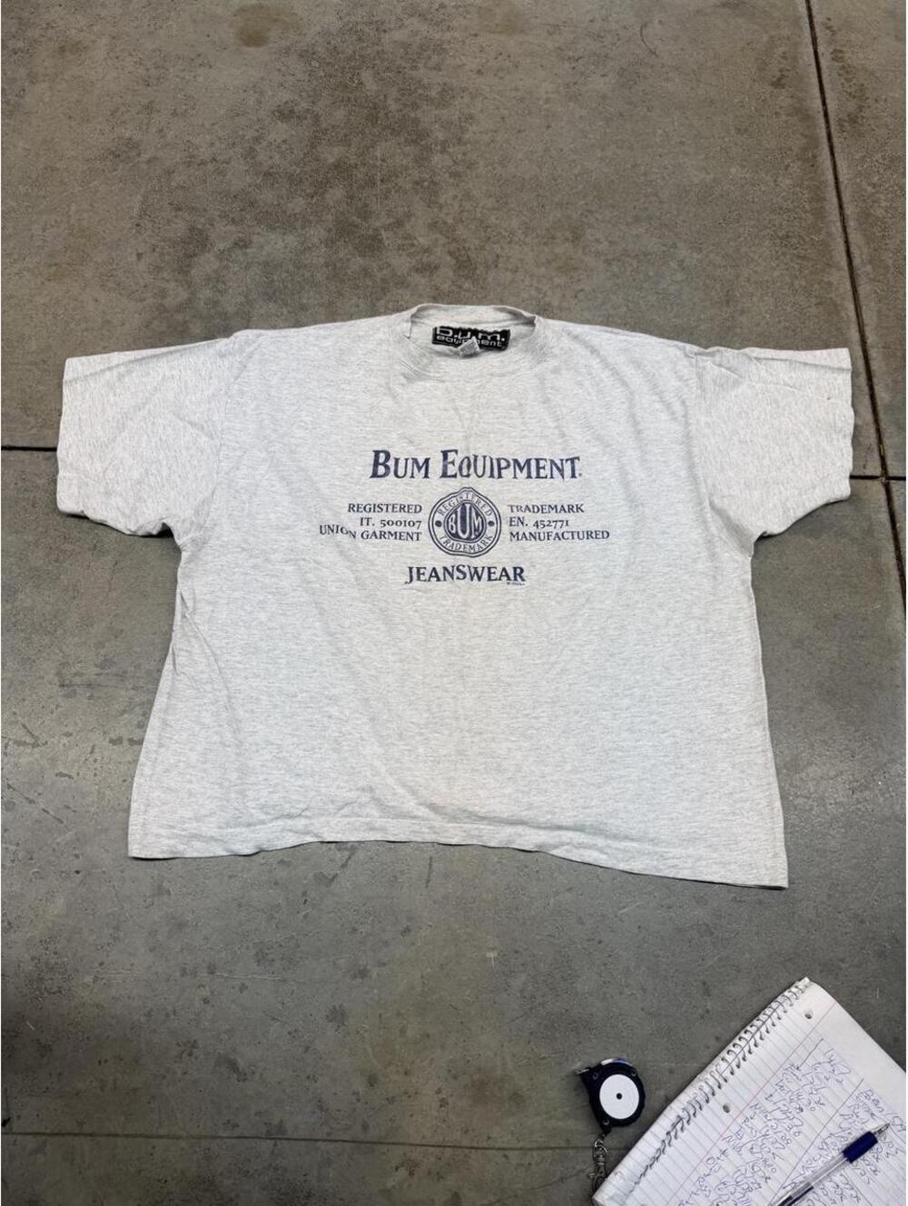 vintage bum equipment jeanswear grey made in usa shirt size xl